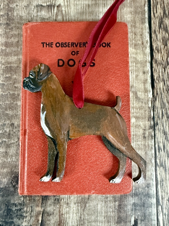 Boxer Dog Handpainted Christmas Decoration