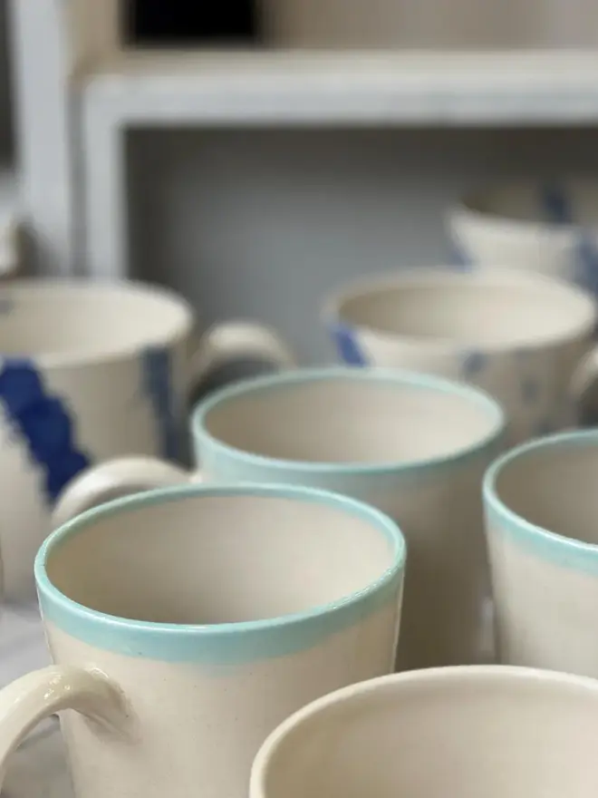 Coloured Rim Stoneware Mug