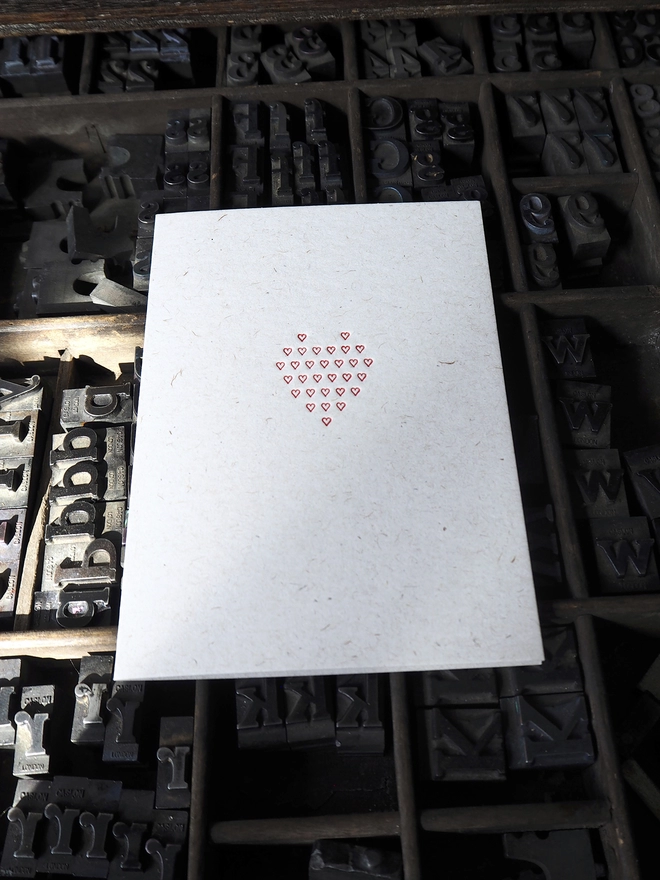 Hearts - Letterpress Greetings Card