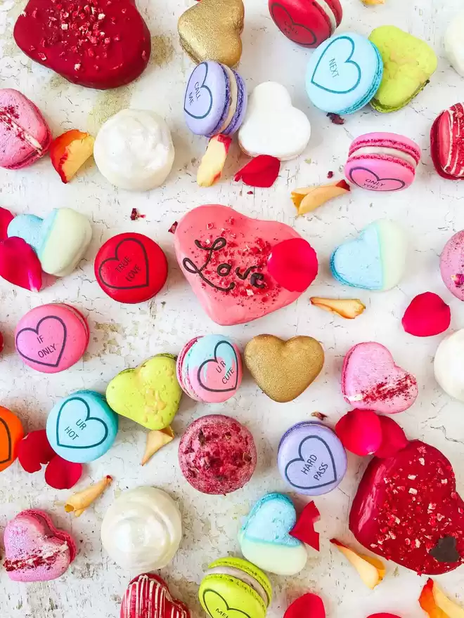 valentine's day macarons and chocolates