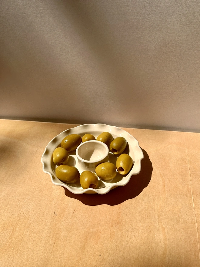 cream olive dish