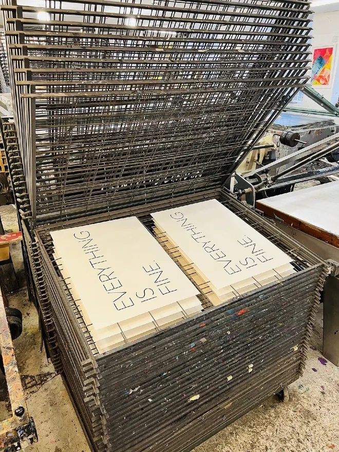 'everything is fine' screenprint