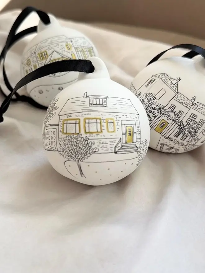 Bespoke Illustrated Ceramic Bauble