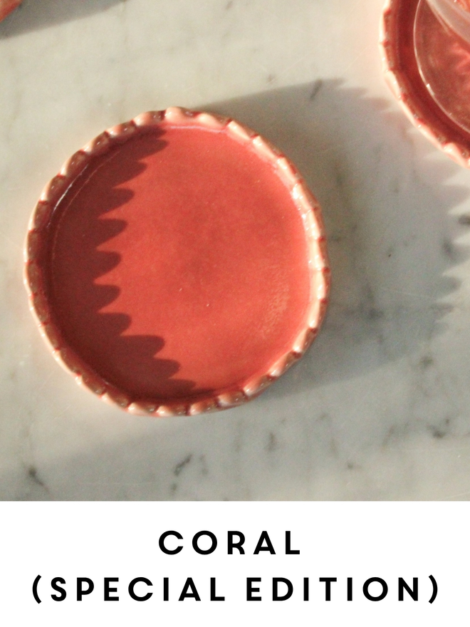 Scalloped Edge Ceramic Coasters