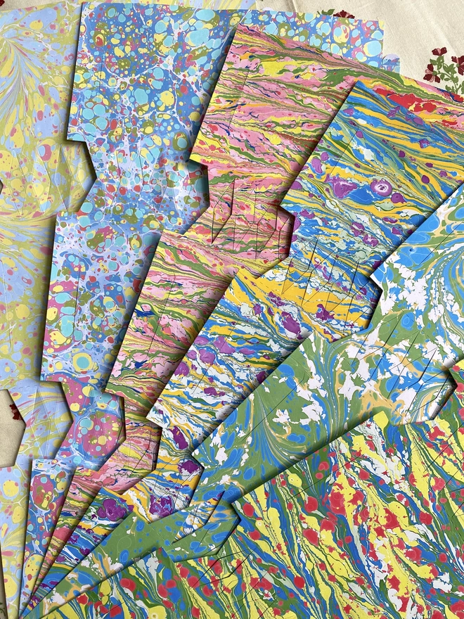 Hand-marbled Easter or Birthday crackers 