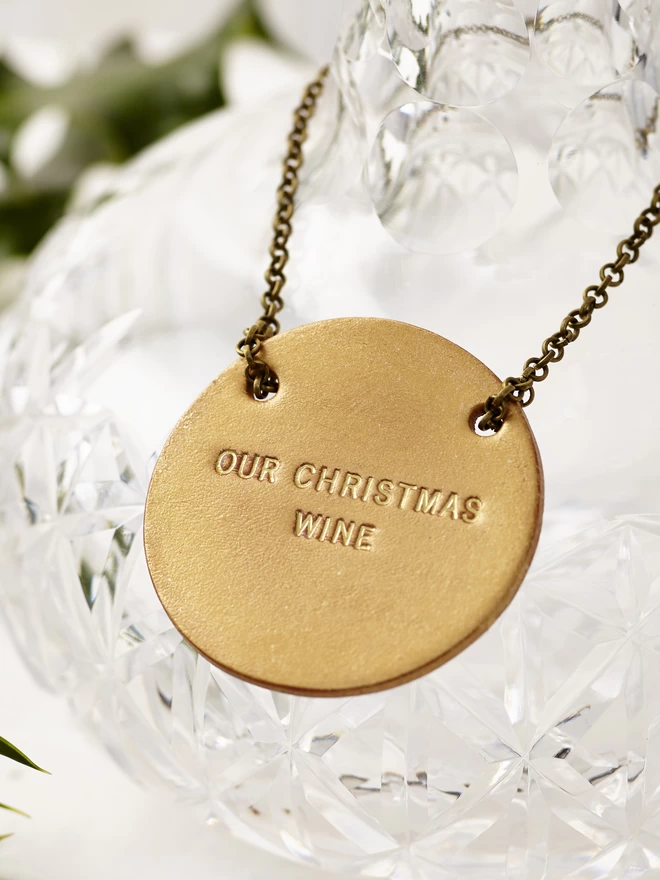 Gold Decanter Tag, perfect Christmas table decoration