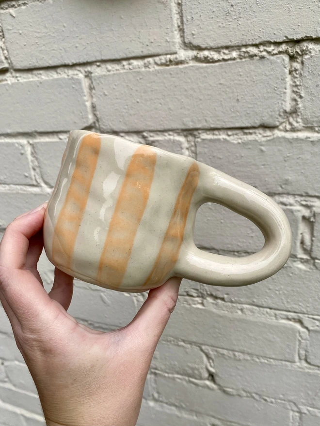 orange stripe mug