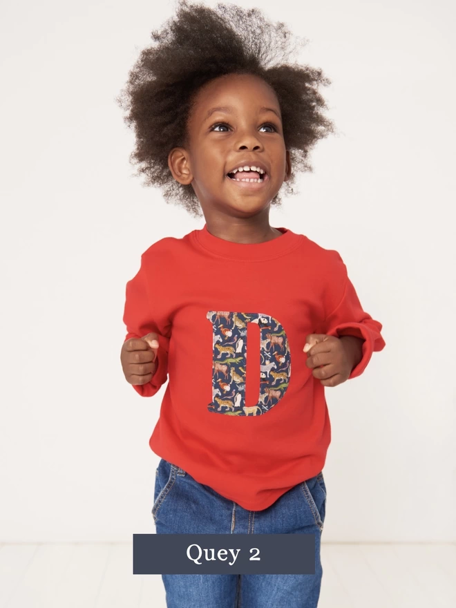 Liberty print letter red tee in Quey 2