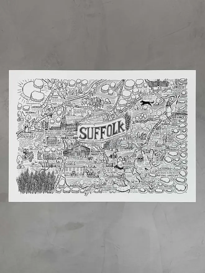 Suffolk Poster Wall Art Unframed