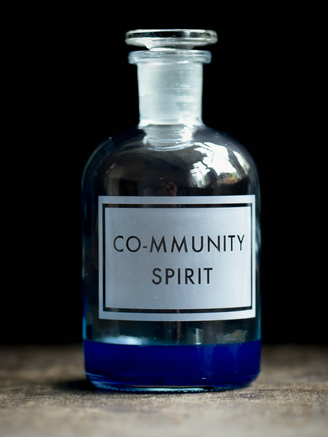Community Spirit Etched Apothecary Bottle