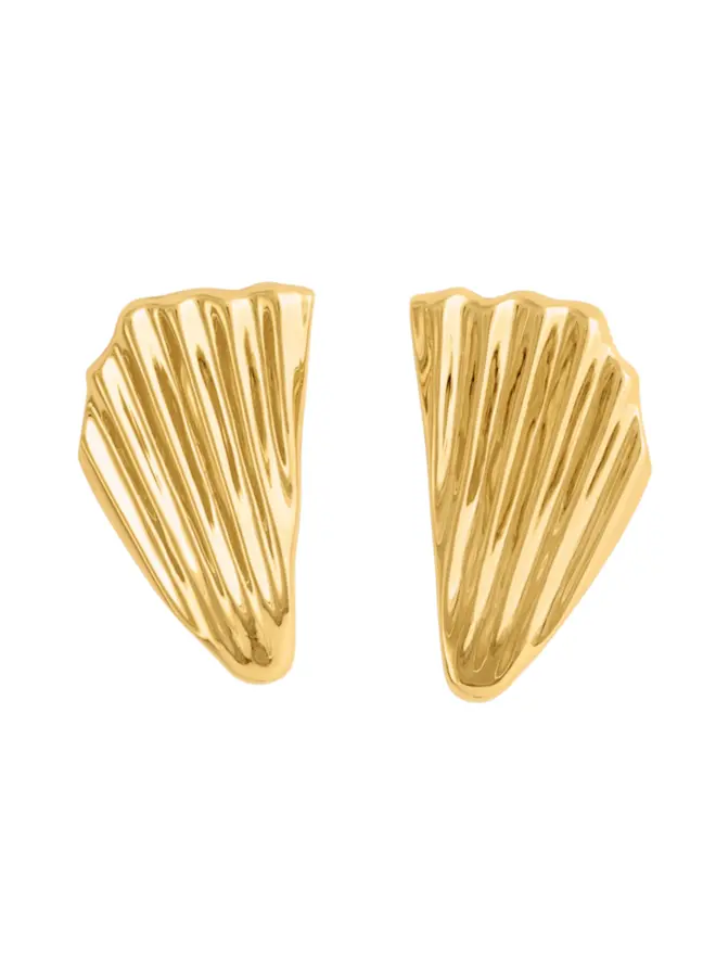 Loel Large Gold Fan Earrings