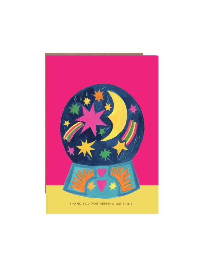 globe thank you teacher card 