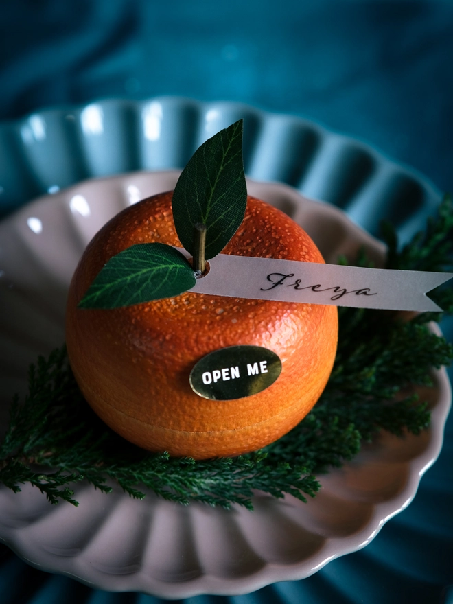 Personalised Christmas Clementine Table Place Setting