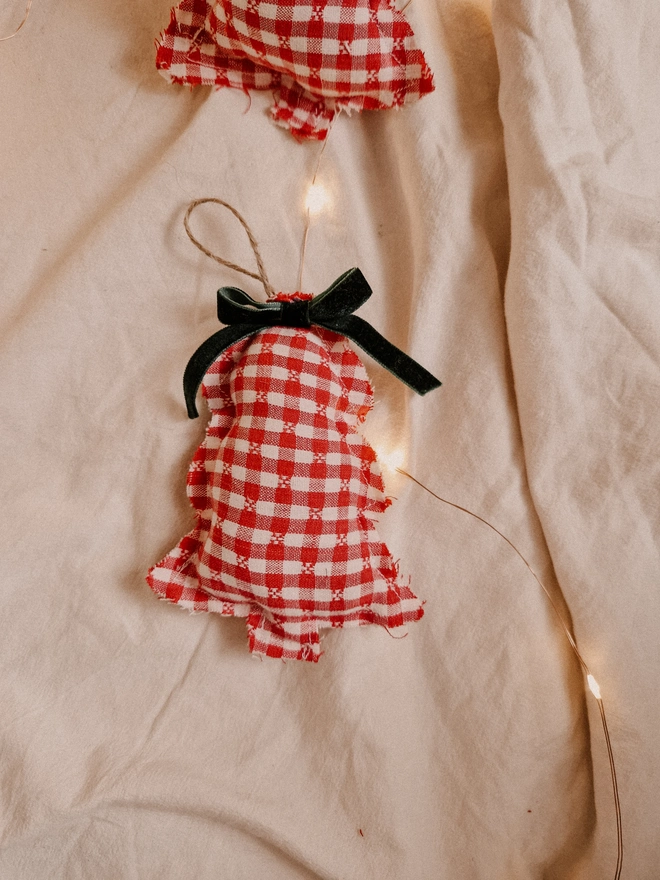 Handmade Cotton Christmas Tree Ornament, Festive Nursery Decor