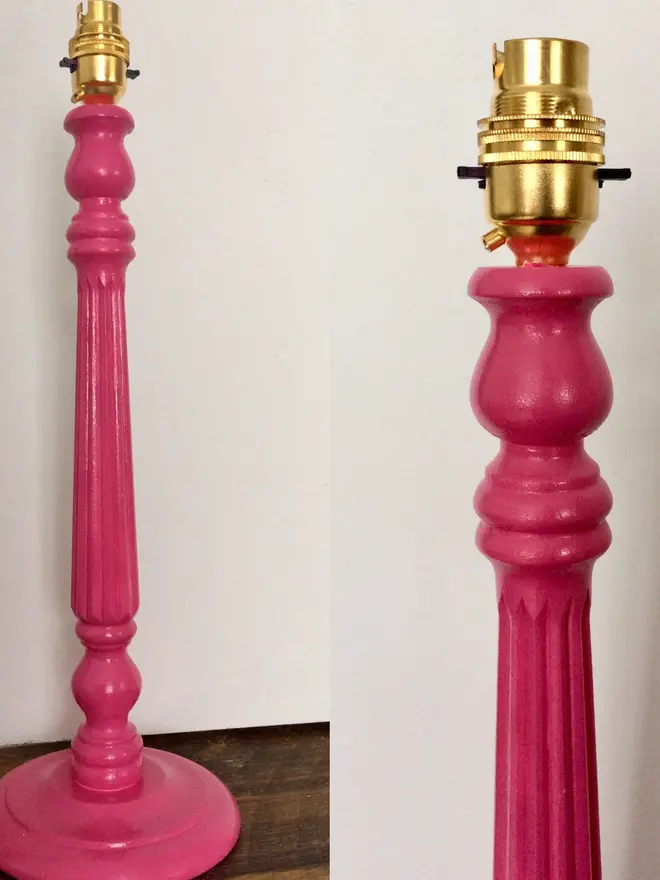 Gloss Wood Lamp Base. 