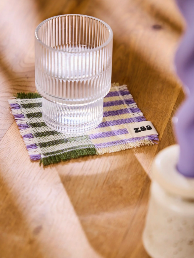 Parma Violet Coasters. A purple and green coaster.