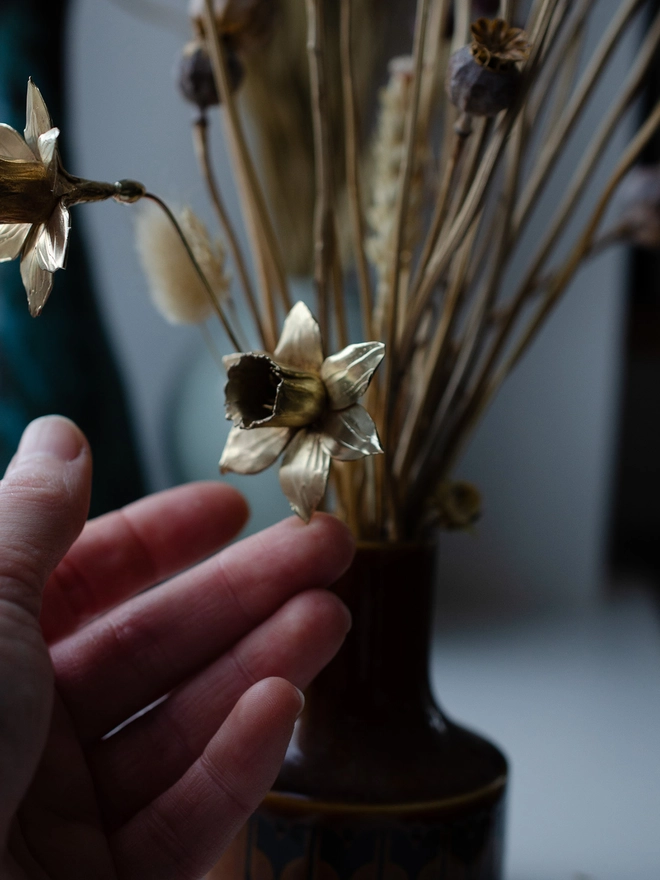 Handmade Brass Daffodil Stem By Ellenlou