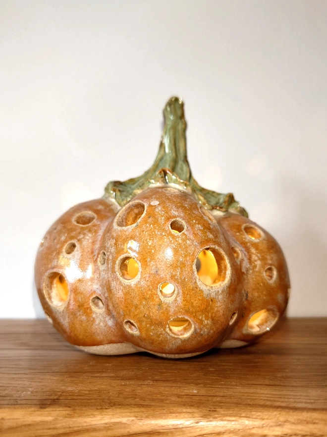 Pumpkin Tea Light Candle Lantern