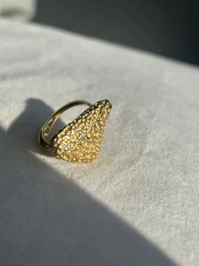 Gold Hash Brown Ring