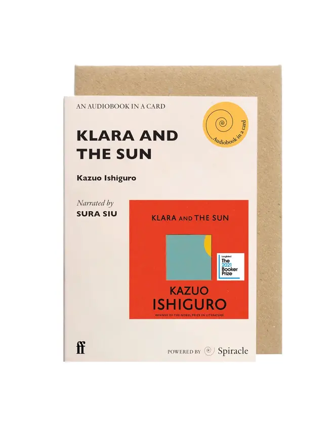 Klara And The Sun Audiobook In A Card, on a white background. 