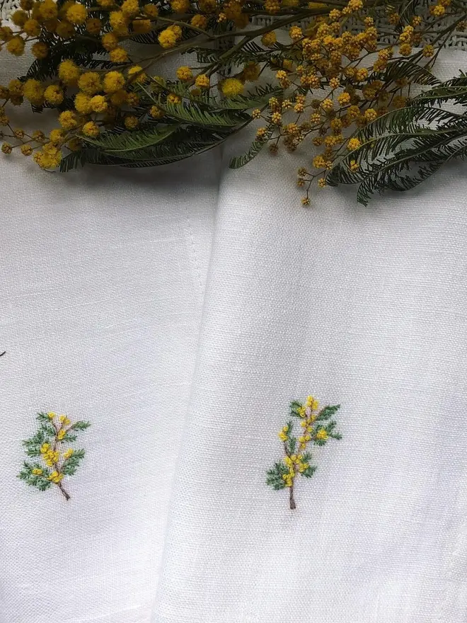 Blooming Beautiful Mimosa Napkin (Set Of 2)
