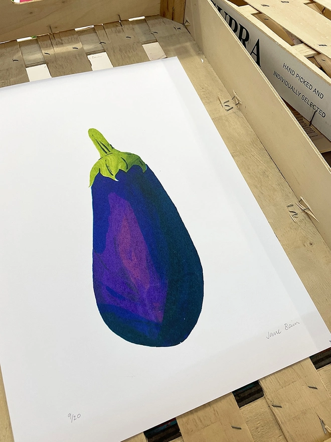 Aubergine Screenprint