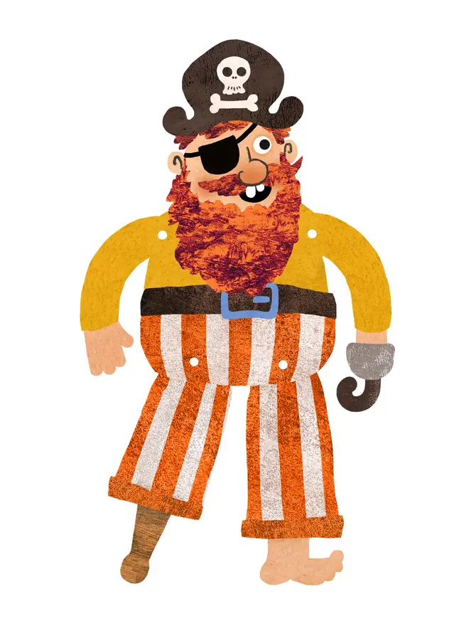 pirate split pin puppet card