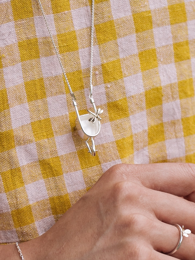 Silver Wheelbarrow Necklace