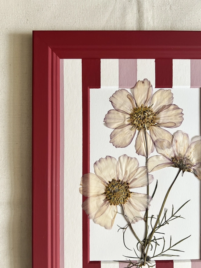 close up of top left corner of frame