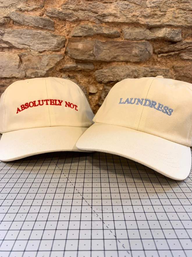 Personalised Slogan Cap Beige