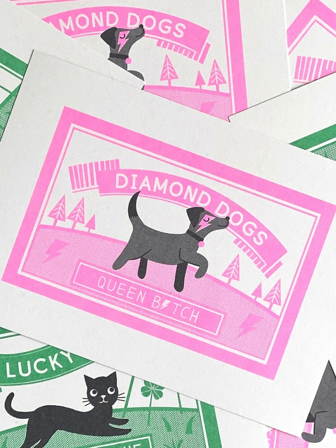 'Diamond Dog' Risograph Print