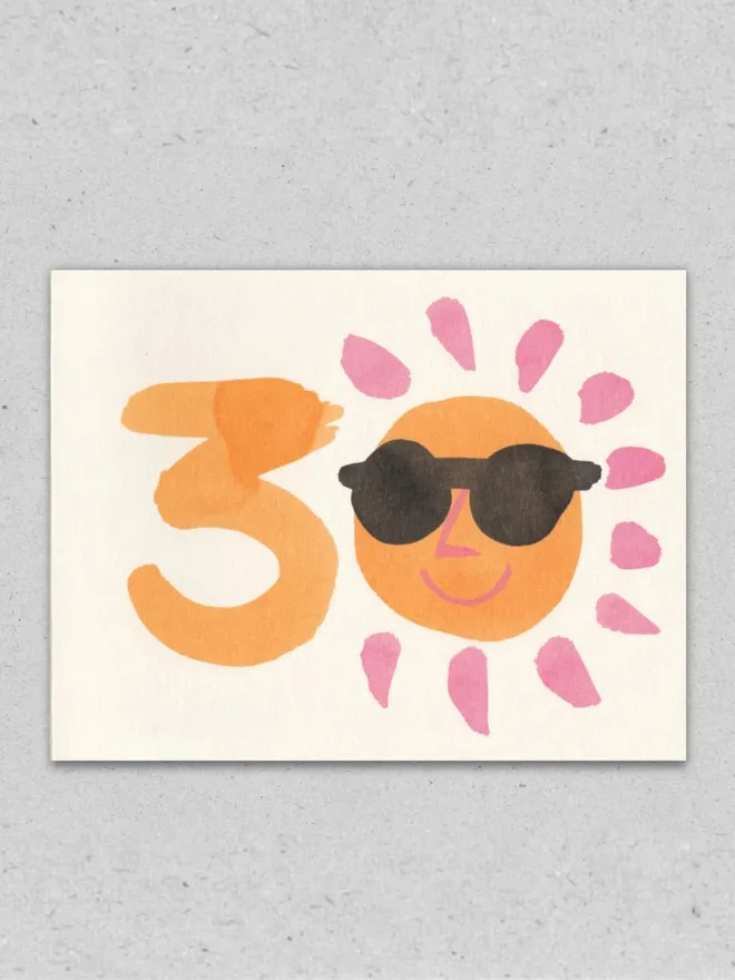 Sunshine 30th Birthday Card