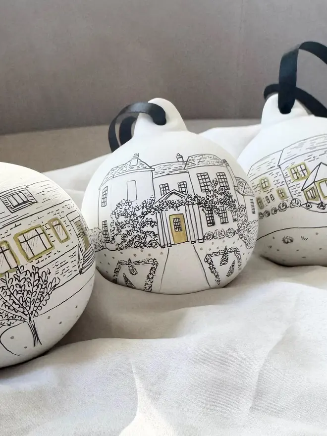 Bespoke Illustrated Ceramic Bauble