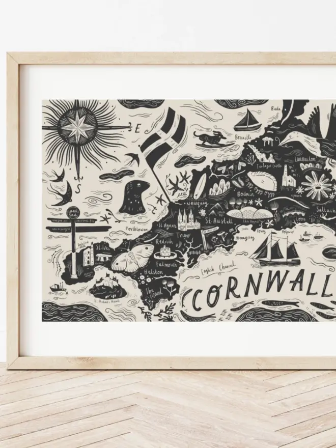 Illustrated Cornwall Map