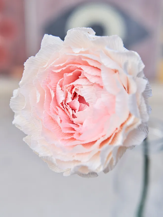 Tonal pink crepe paper rose