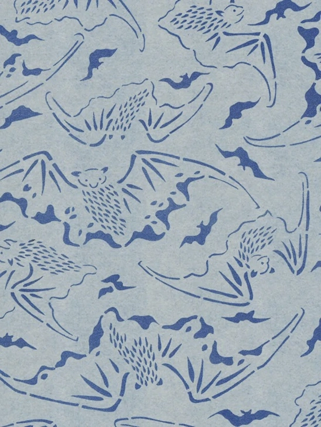 Tokyo Bats Indigo Wallpaper