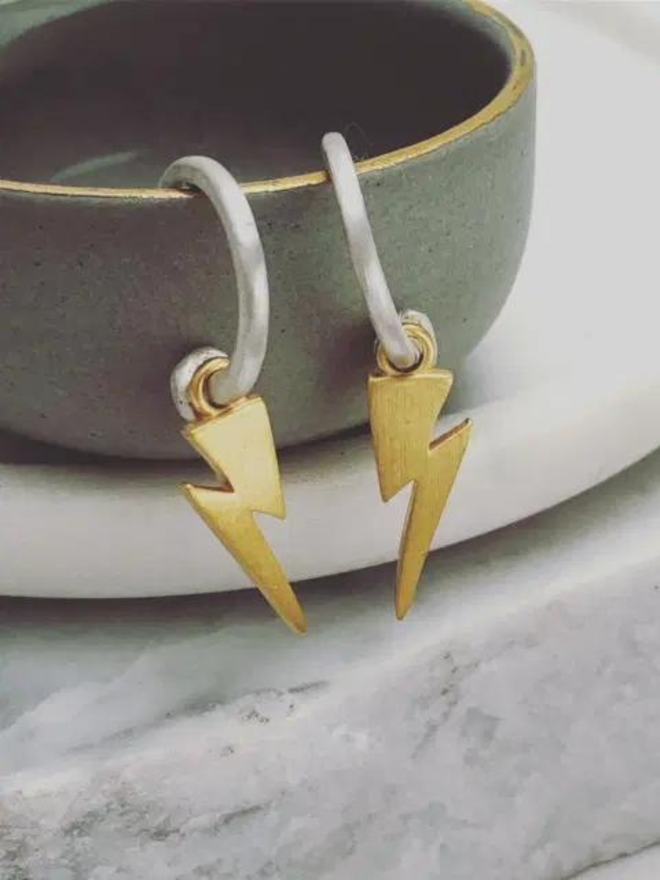 Mini bolt hoop earrings