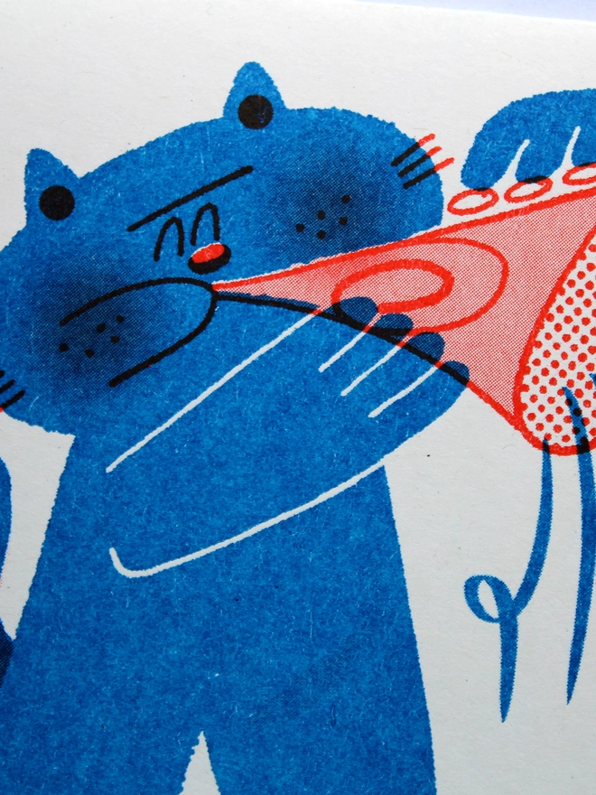 'Happy Father's Day!' (cat) A6 Riso Greetings Card