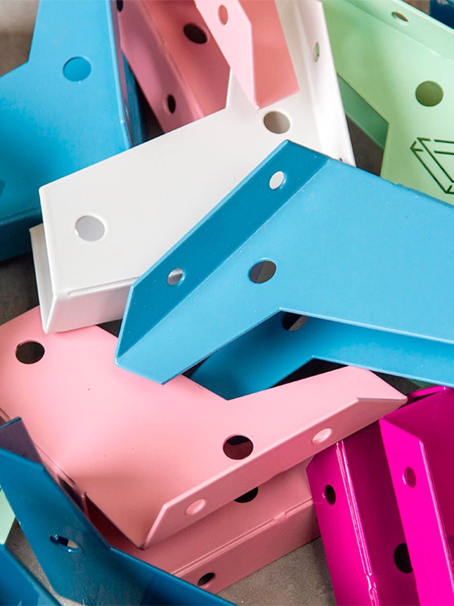 colourful modpop brackets in a range of pastel shades