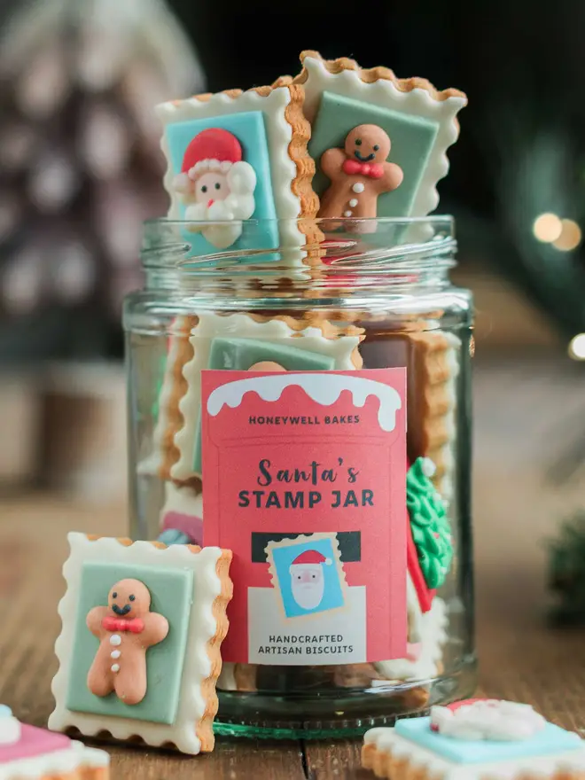 Santas Biscuit Stamp Jar