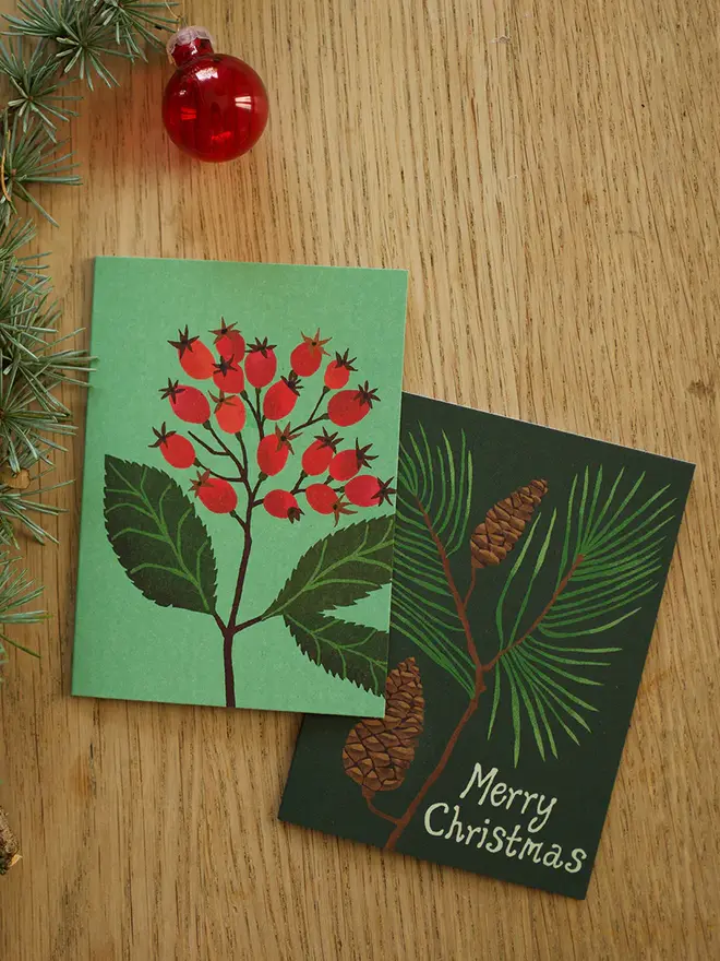 illustrated mini christmas card pack