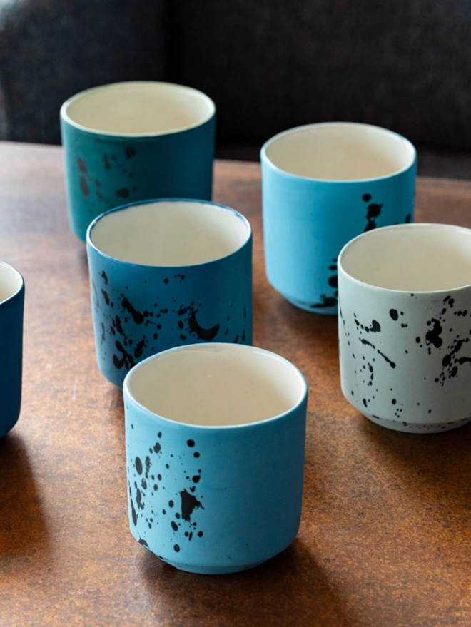Group of mixed colours of tumblers
