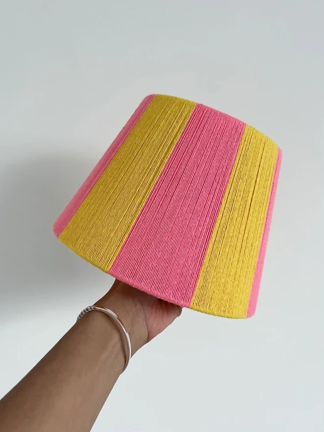 Bloom The Yellow And Pink Stripe String Lampshade