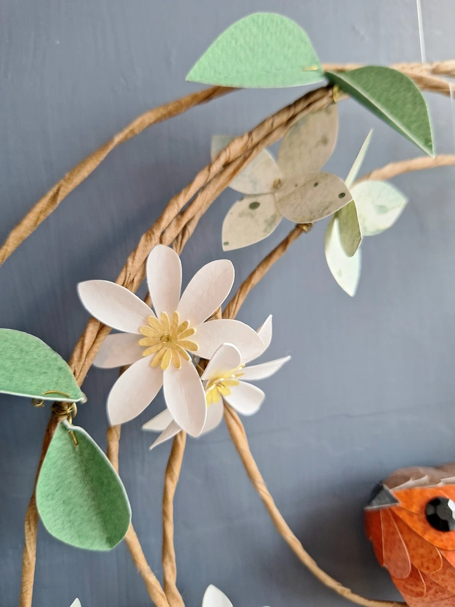 Robin on a floral wreath 1 