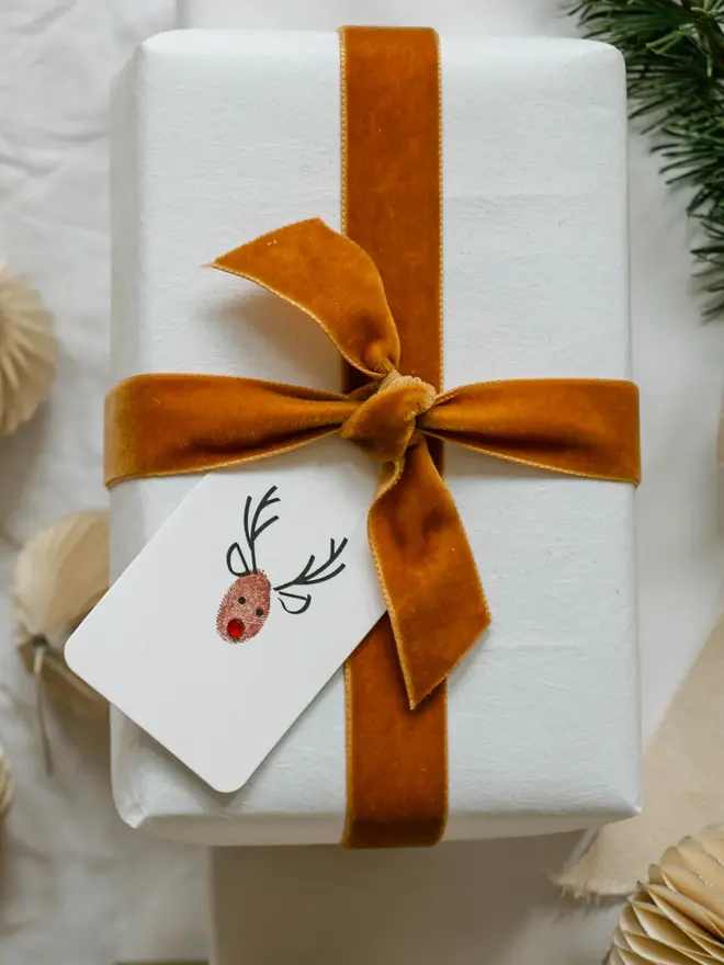 festive fingerprints reindeer gift tags