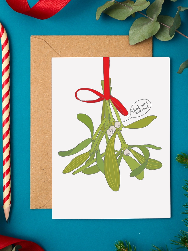 Funny Christmas Card Featuring a Bunch of Mistletoe