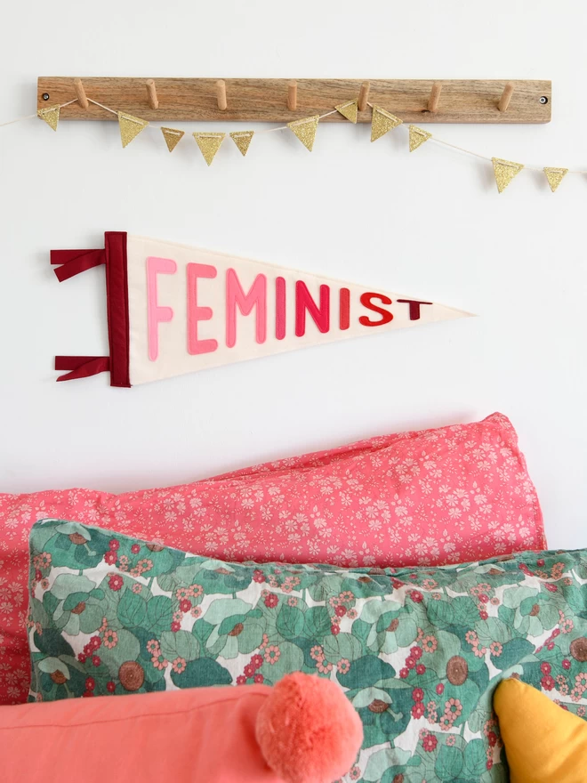 feminist pennant flag.