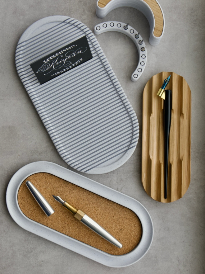 The Calligrapher’s Companion. A bird’s eye view of the product including all its components.