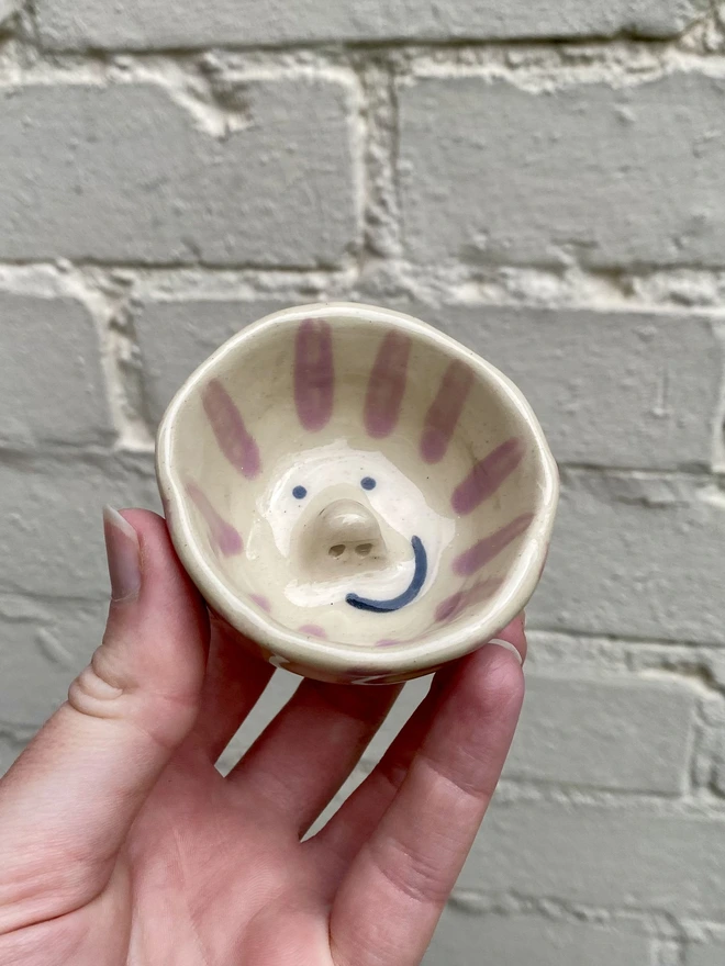 purple stripe trinket bowl