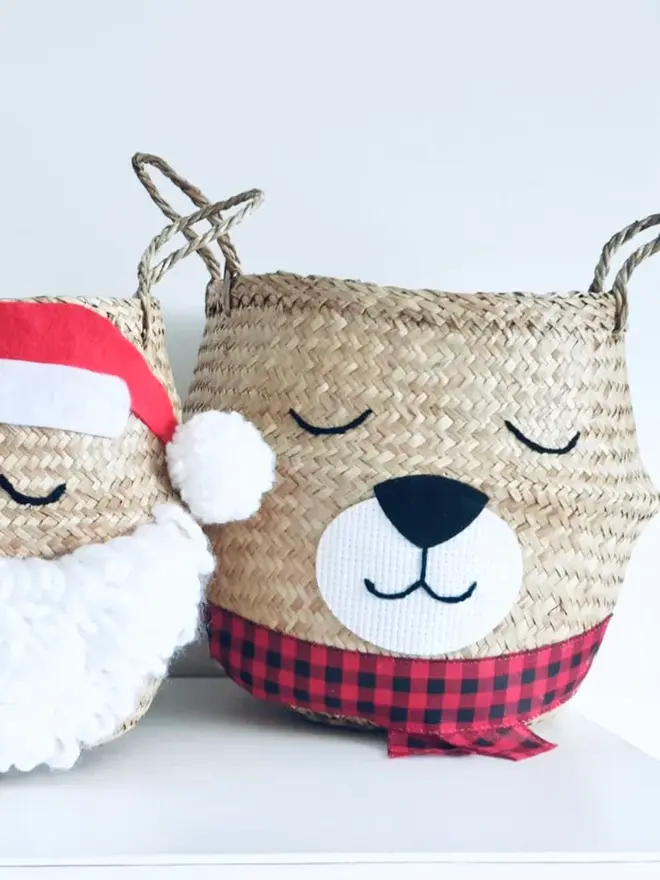 Christmas Bear Belly Basket 